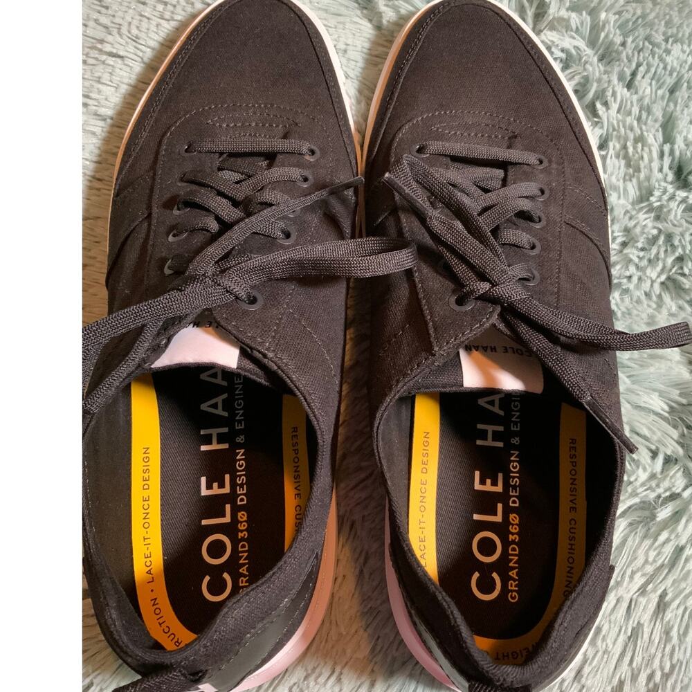 Cole Haan Grand 360 Black White Canvas Shoes 10.5W NWOT Lightweight Comfort